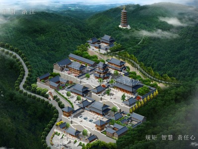 富阳龙王寺古建规划设计布局图